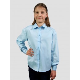Рубашка классическая голубая для девочки
